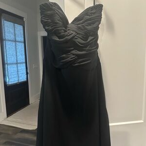 White House Black Market Black Ruched Strapless Gown